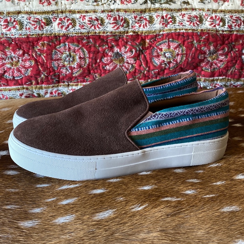 Roper suede southwestern serape slip on shoes